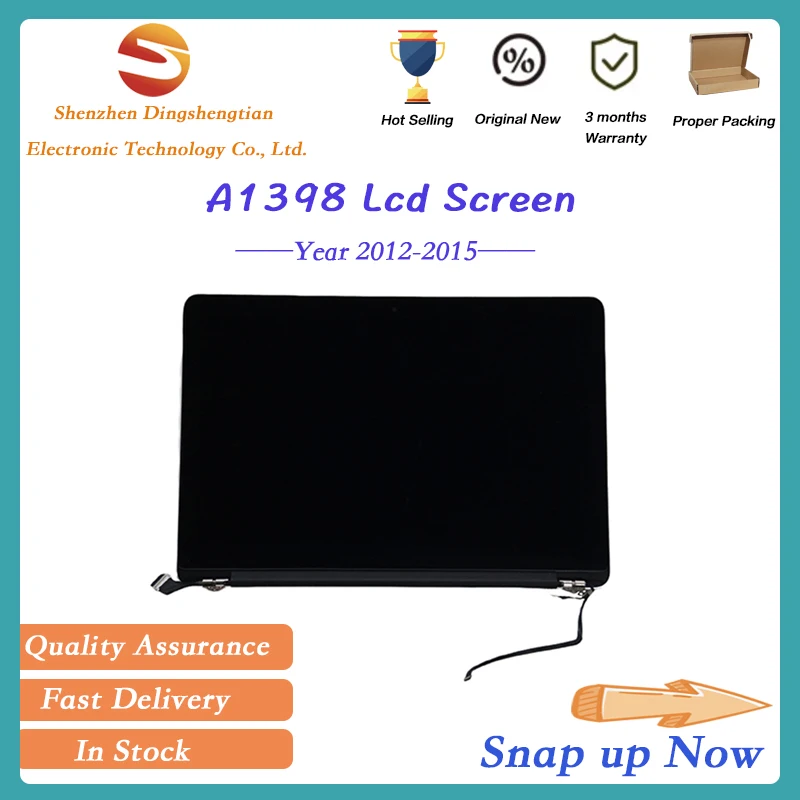 

Replacement For Macbook Pro Retina 15 Inch A1398 LCD Screen Assembly 2012-2015 Dispaly Silver Emc 2673 2674 2876 2881 2909 2910