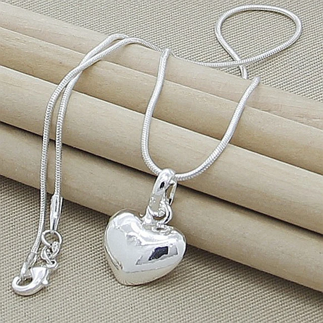 Charm Necklace 30 Inch Silver Chain Necklace 925 Sterling Silver
