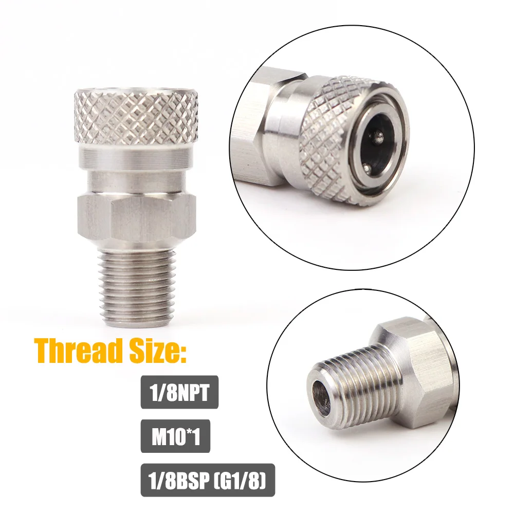 Hogedruk 8Mm Foster Snel Loskoppelen Mannelijke Vrouwelijke Adapter Vul Tepelblinde Plug Draad 1/8npt & 1/8bsp & M 10*1