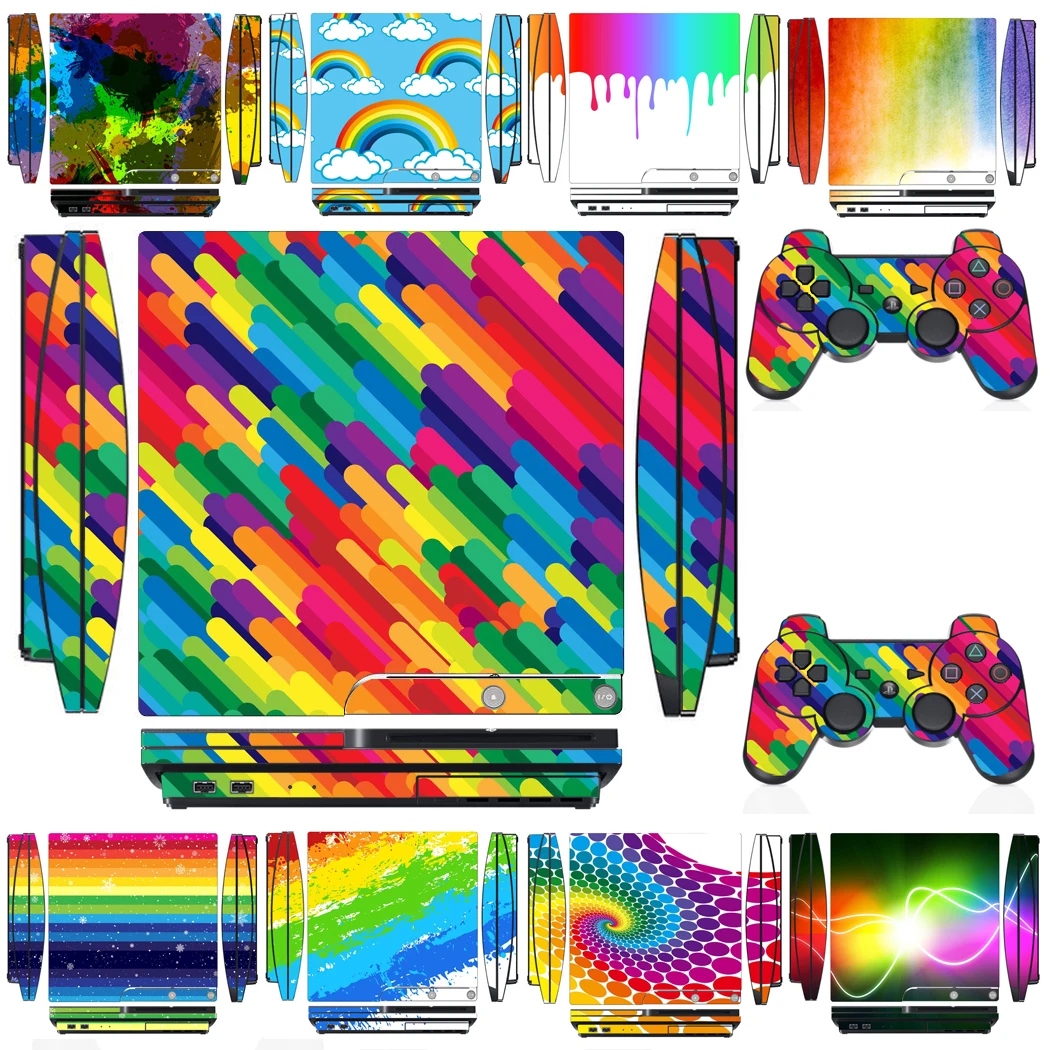 Rainbow 3452 Vinyl Skin Sticker Protector Per Sony Ps3 Slim Playstation 3 Slim E 2 Adesivi Per Pelli Controller