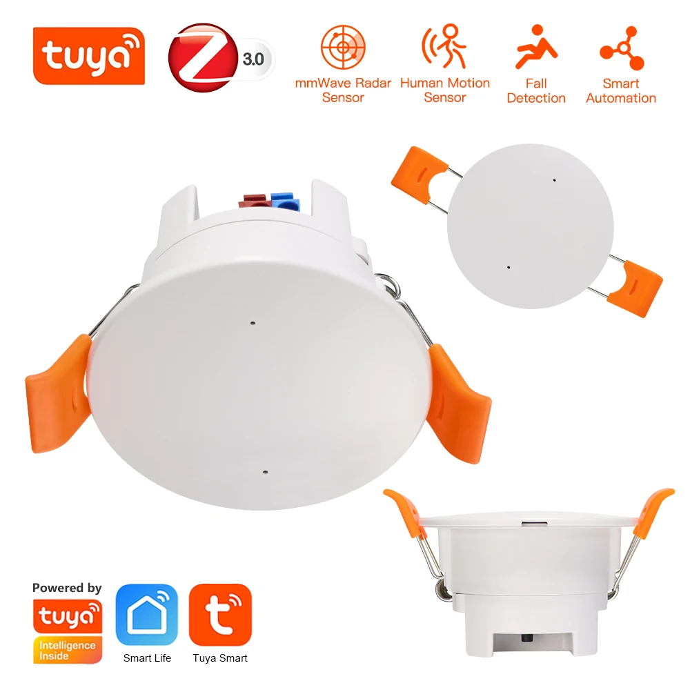Tuya ZigBee MmWave Human Presence Sensor 24G Radar Body Motion Detector AC85 ~ 265V สําหรับแสงระบบสมาร์ท 1