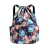 Drawstring Foldable Large Capacity Dry-Wet Separation Travel Sports Backpack Exotic Drawstring Gym Sack Backpack Bag 3