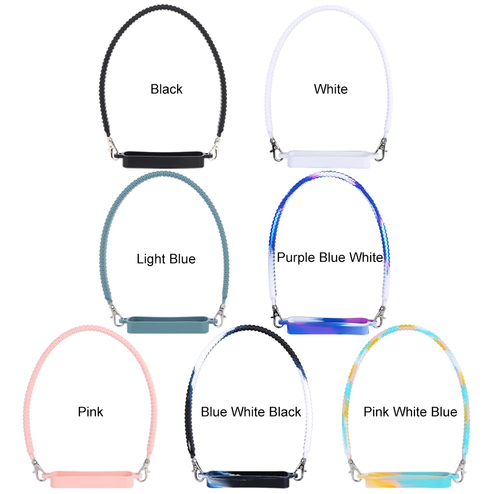 Silicone Water Bottle Handle Portable Thermo Bottle Sling Carrier Holder With Strap for Stanley Cup Accessories