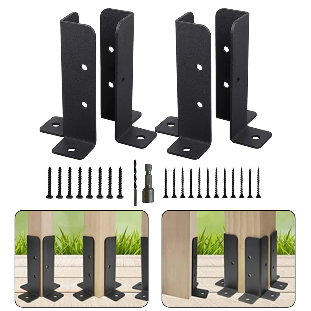 4pcs Adjustable Deck Metal Post Anchor Base Brackets Fence Pavilion Furniture Support for Pergola Railing Woodworking post base brackets