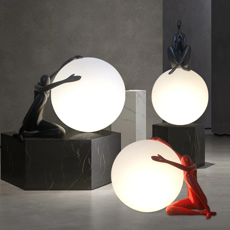 

Luces de escritorio de bola redondade Luna, modelo creativo, lámparas de noche para dormitorio, sala de estar