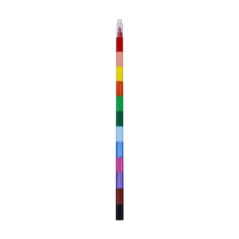 Crayons De Couleur Empilables – 8 Pièces, 12 Couleurs – Jouet De Construction Et Cadeau Amusant Pour Enfants