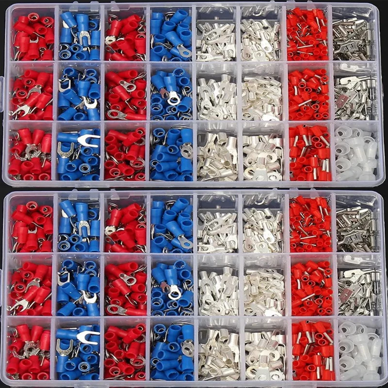 Isolados Crimp Terminais Kit Cabo Elétrico Fio Cabo Pin End Conectores Fio Conector Assorted Terminais Grupo 1000 Pcs