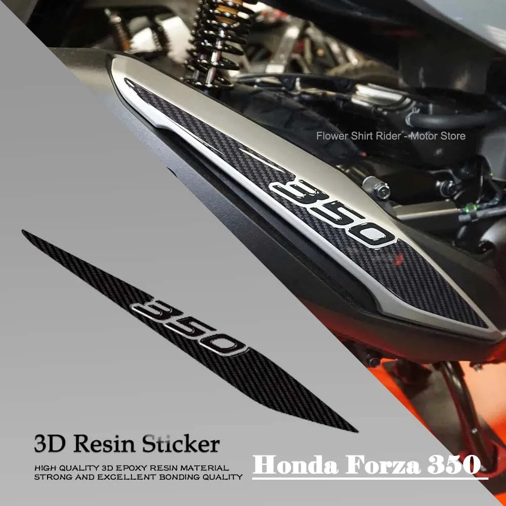 For Honda Forza 350 2022-2023 Waterproof 3D Gel Resin Sticker Protecting Muffler Crankcase