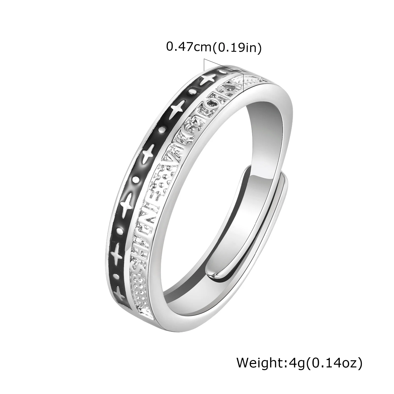 Star And Dot Pattern Shine Victory Man Rings Adjustable Opening Ideal Gifts For Dad Boyfriend Couple Valentine's Day Gift