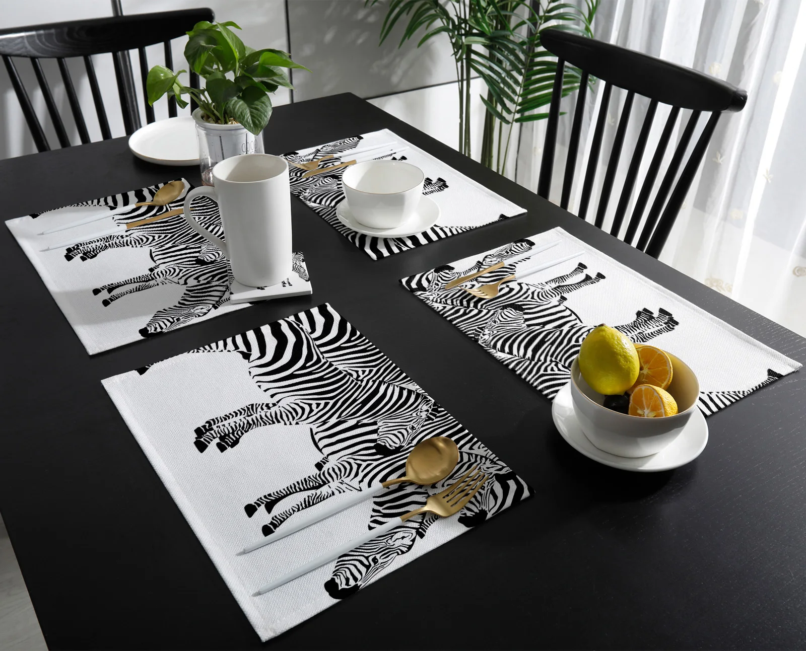 踻  ȭƮ ̴ϸָƮ Placemats 4/6pcs ֹ Ŀ ׼  ħ Ź   Ʈ