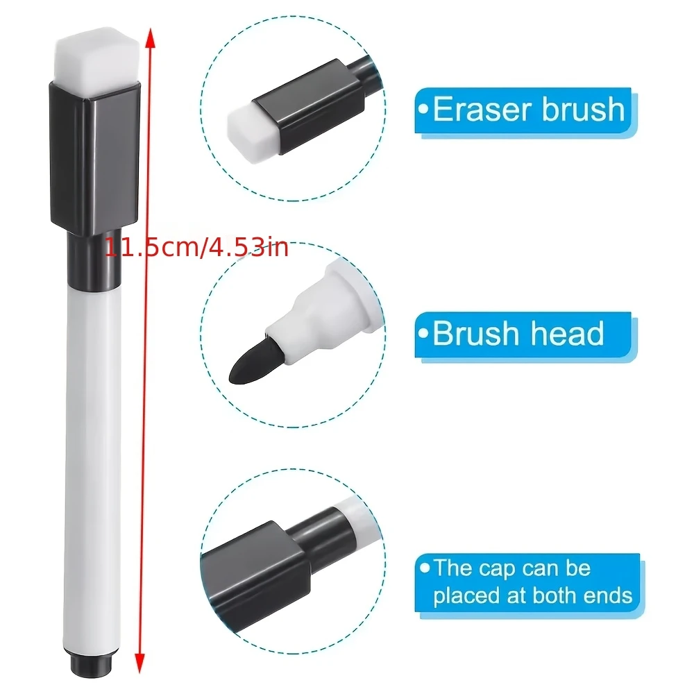 30개 화이트보드 마커 펜, 건식 지우기 가능, 지우개 포함, 하드 펜촉, 사무실 마킹, 화이트보드 마킹에 적합