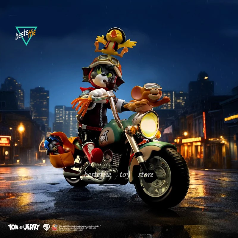 

Tom And Jerry Anime Figure Tom And Jerry Retro Motorcycle Trendy Toy Figurine Model Collection Room Ornament Birthday Toys Gifts