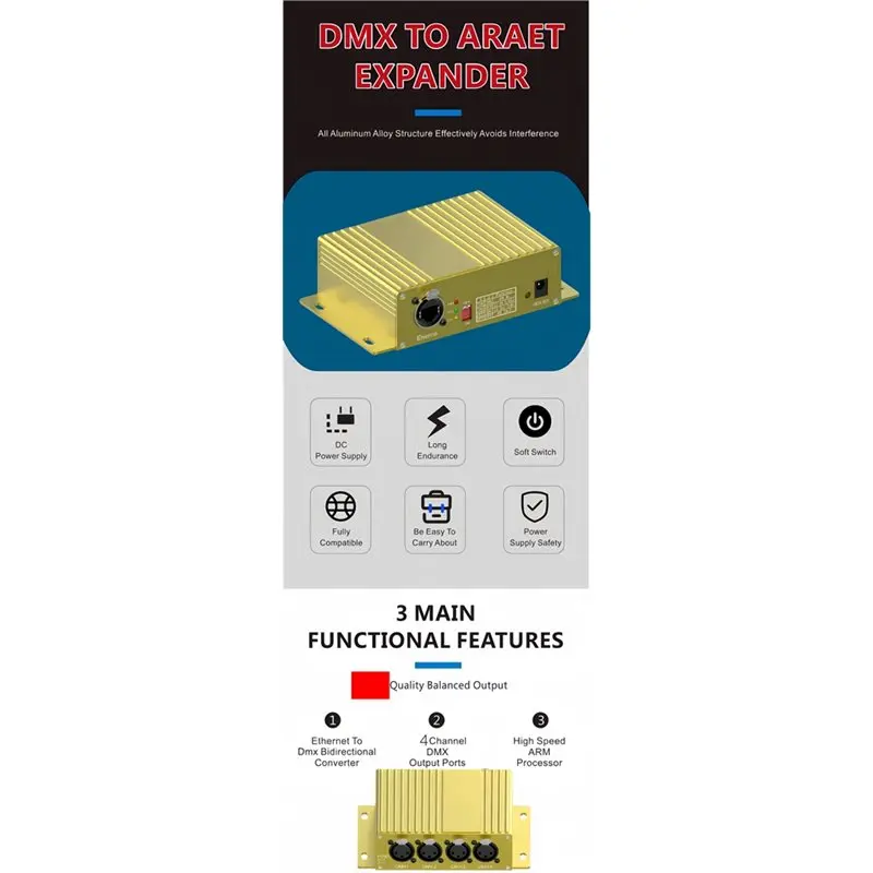 ARTNET DMX 2048 네트워크 박스 게이트웨이 컨트롤러 이더넷-DMX 512 노드 아트게이트 아트넷 무대 조명용
