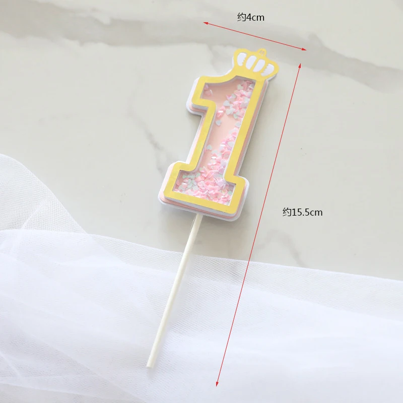 Backen Kuchen Topper Nummer Krone Flaggen Kinder Geburtstag Party Baby Dusche Nummer Ein Jahr Alt Dekoration Kuchen Dekor – Detail 5