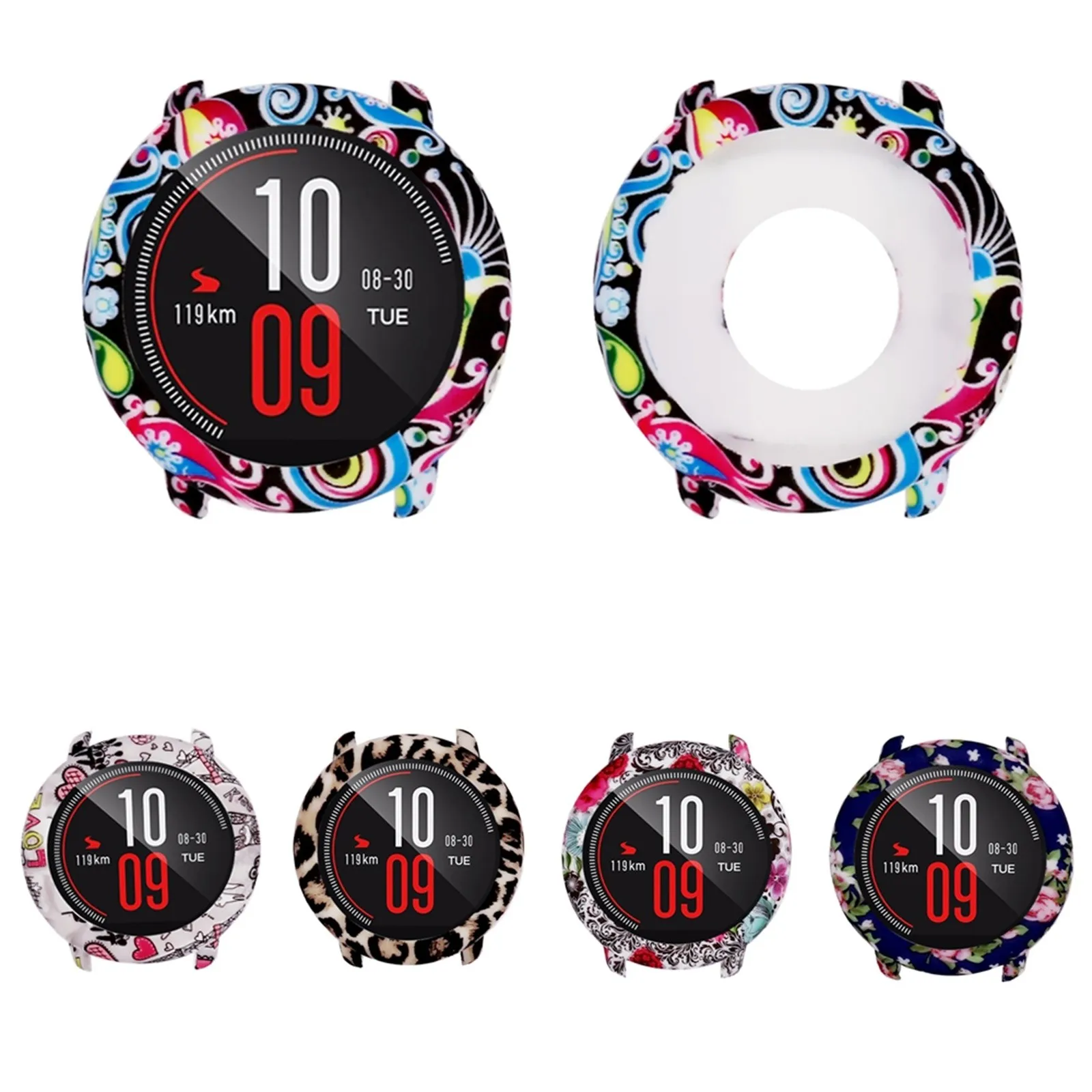 

2023 подходит для смарт-часов Huami Amazfit Pace цветной узор полноразмерный силиконовый защитный чехол Модный браслет подарок