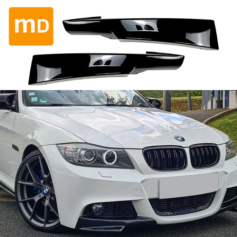 

Gloss Black Front Bumper Lip Diffuser Spoiler Splitter Body Kit Guards For BMW 3 Series E90 320i 330i M-Tech LCI 2009-2012