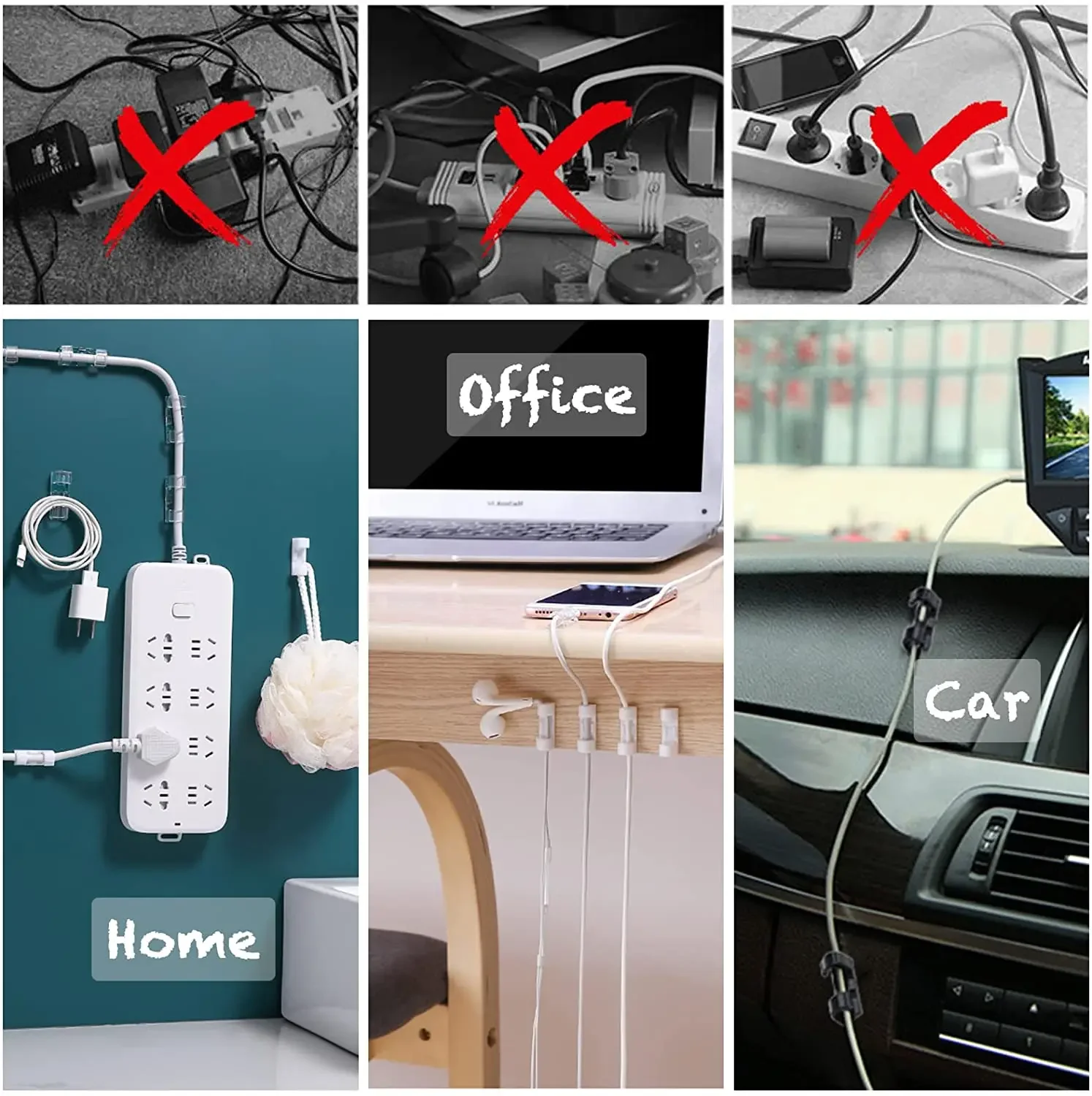 Organized Wire Clips on Desk