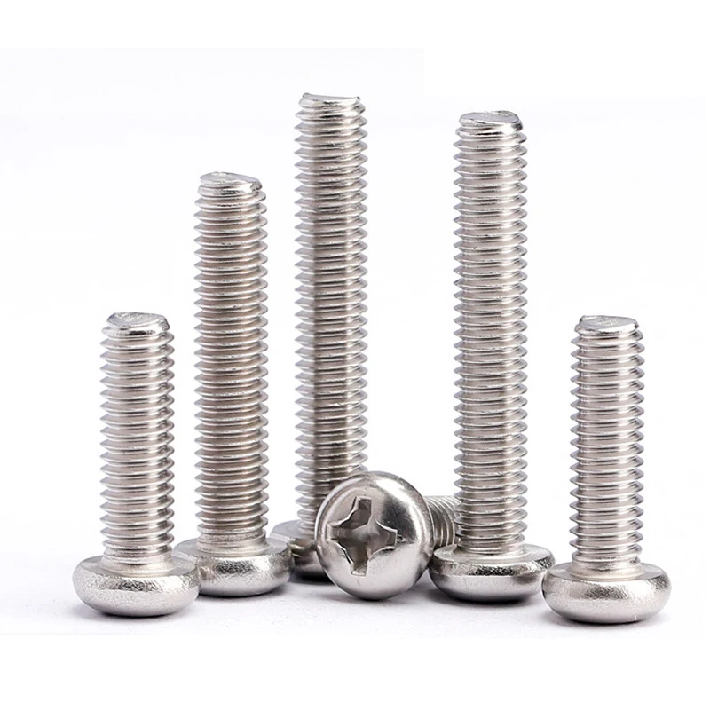 Carbon Steel Screw 20-500pcs M1 M1.2 M1.4 M1.6 m1.7 M2 M2.5 M2.6 M3 M3.5 M4 Nickel Plated Cross Phillips Round Pan Head Screw Bolt