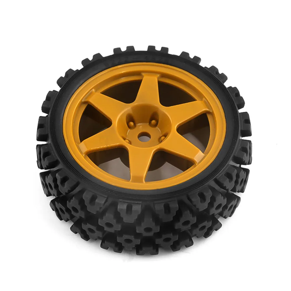 Pneus Voiture RC 1/10 Rallye 4pcs - Caoutchouc Souple Hexagone 12mm