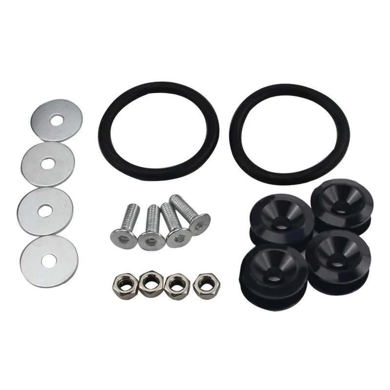 Wow Black Quick Release Fasteners Bolt Kit Front Rear For Most Car
