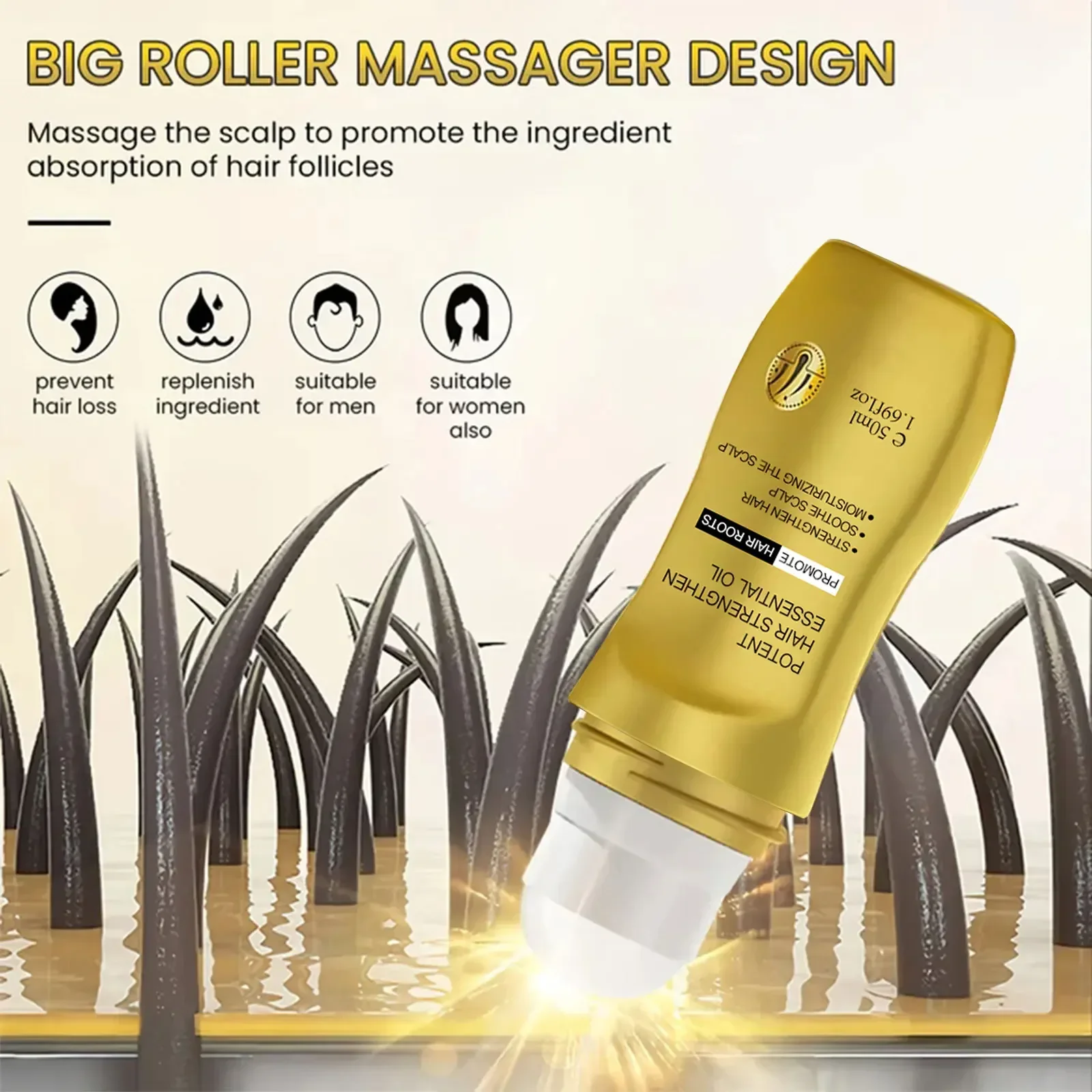Biotin Hair Growth Oil Hair Loss Treatment Strengthening Roots Regrowth Prevent Baldness Care for Men and Women