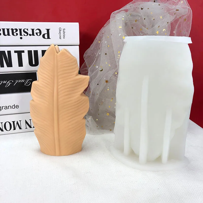 

New 3D Unique Leaf-shaped Candle Mold Diy Creative Leaf Aromatherapy Gypsum Candle Silicone Mold
