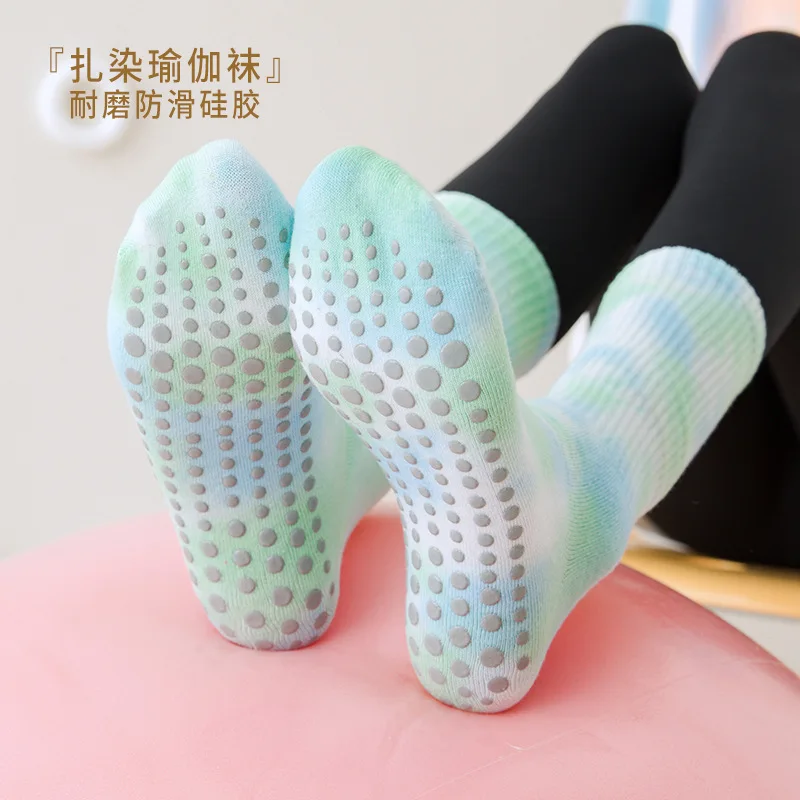 

Sports Tie-dye Yoga Socks 10 Pairs Yoga Socks Floor Cotton Socks Mid-tube Sport Yoga Socks Wholesale