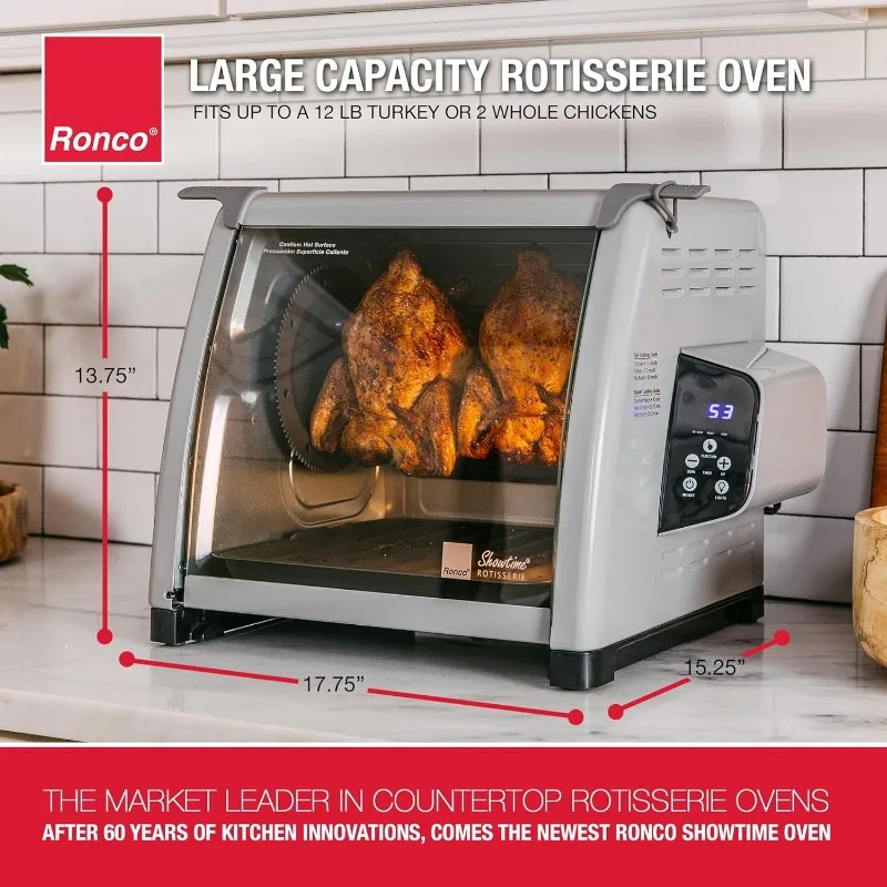 Ronco 6000 Platinum Series Rotisserie Oven, Digital Display, 12-Pound Capacity, Auto Shutoff, Includes Rotisserie Multi-Purpose 2