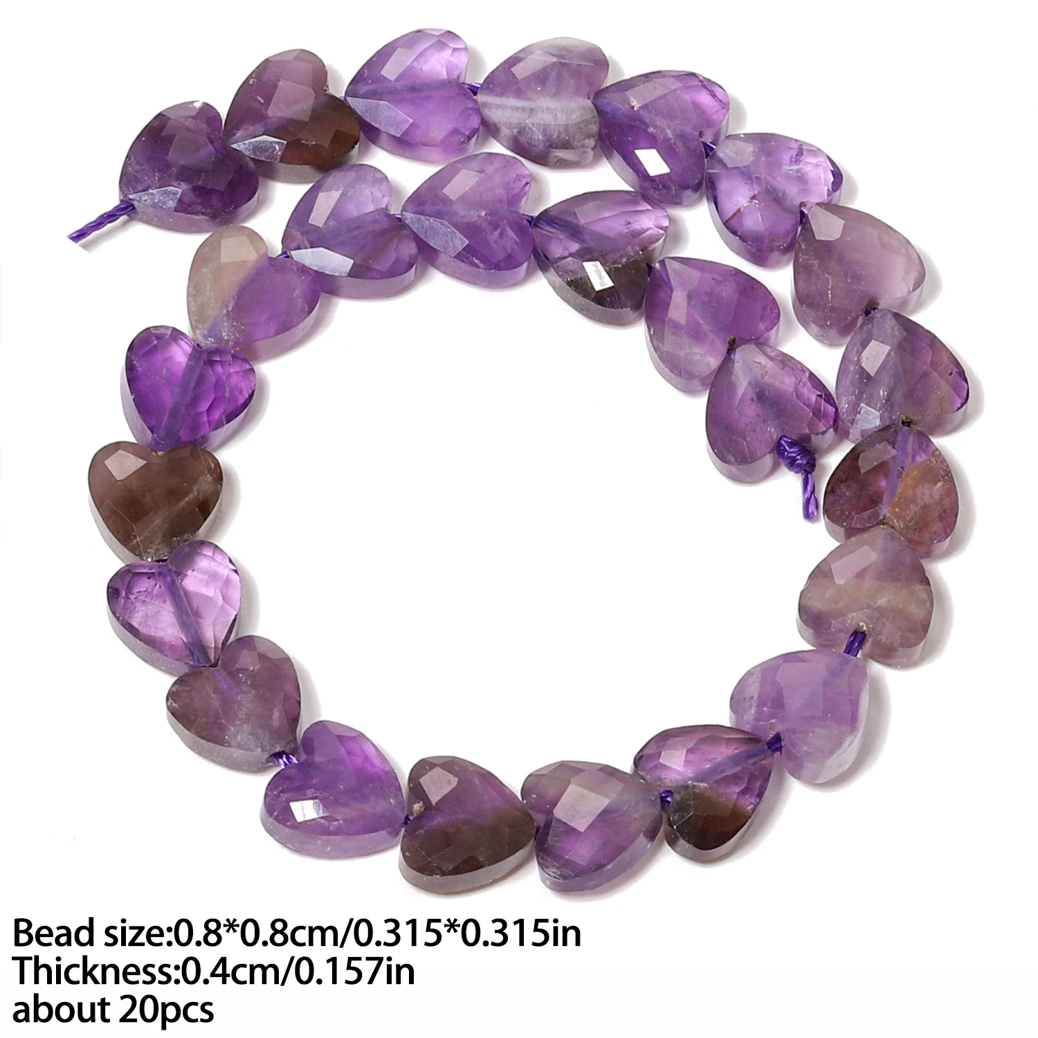 8x8mm Naturstein Facettierte Herzform Jaspis Aventurin Lose Distanzperlen für Schmuckherstellung DIY Armband Halskette Mädchen Geschenke – Detail 9