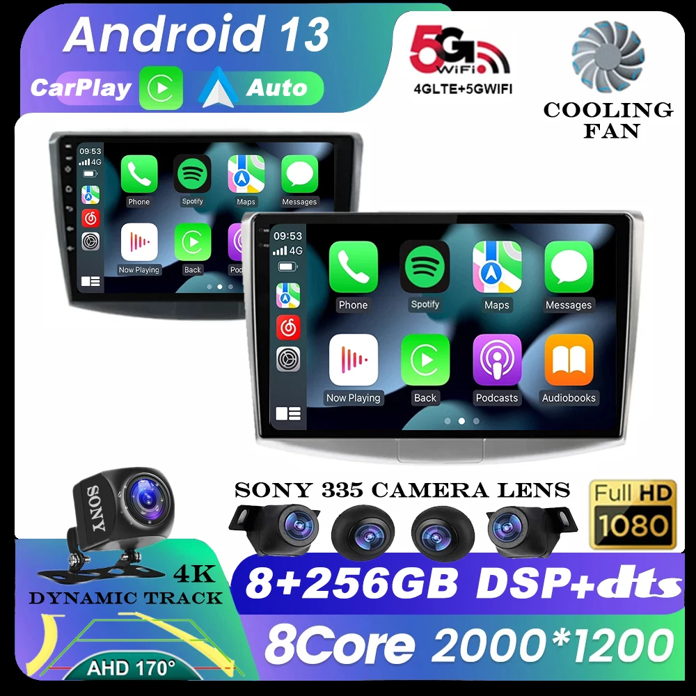 

Мультимедийный плеер на Android 13 для Volkswagen VW Passat B6 B7 CC 2007-2016 Carplay, автомобильное радио с GPS, 4G + WIFI, QLED, камера 2din 360