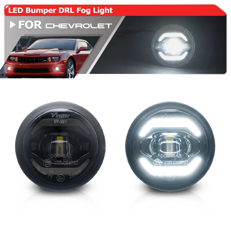 Feux Antibrouillard Avant Transparents Pour Chevrolet Camaro 2010-2013 - Paire Complète Avec Ampoules