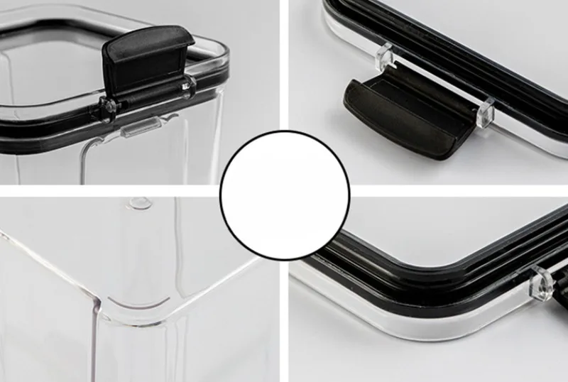 Transparent Square Storage Tank - Thick Sealed Dried Fruit  Grain Container 46070095013001800ml