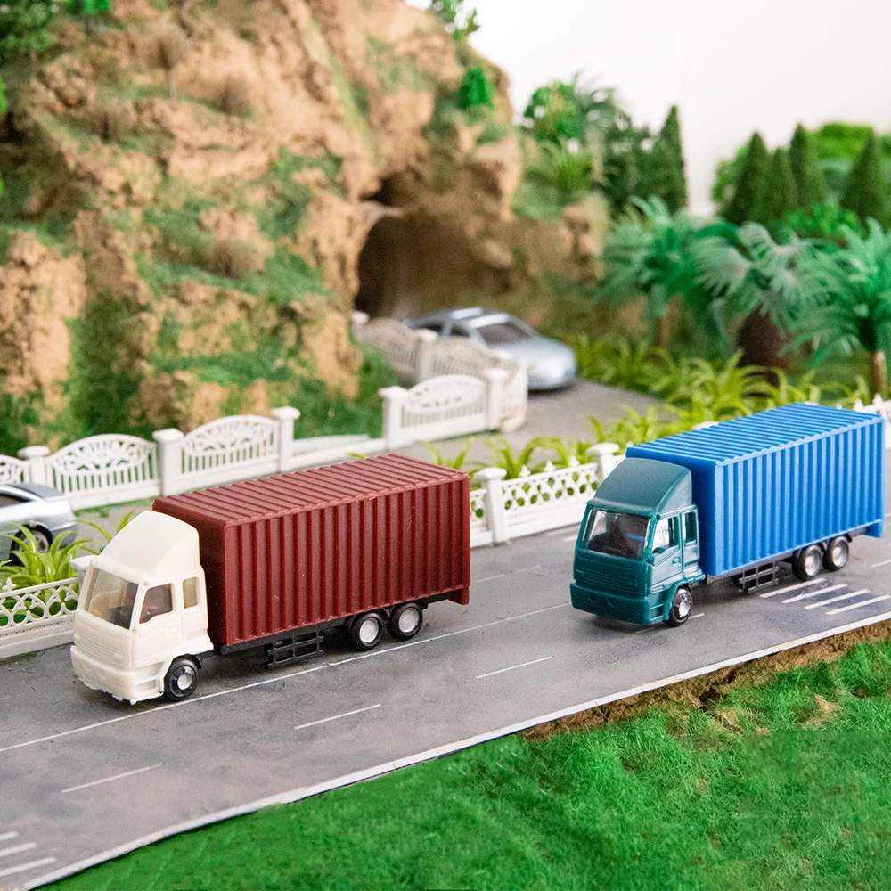 Scale 1:100-1:500 Miniature Container Truck Model Plastic Toy Car