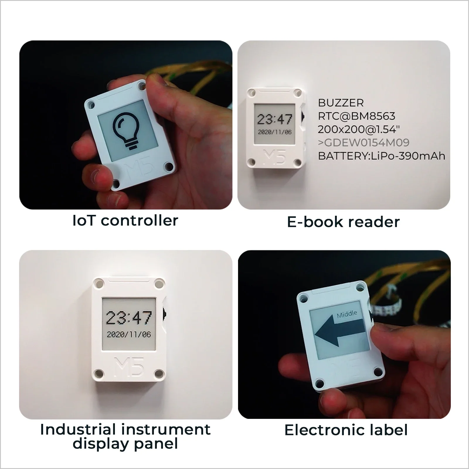M5Stack ESP32 코어 잉크 개발 키트(1.54'' e-잉크 디스플레이)