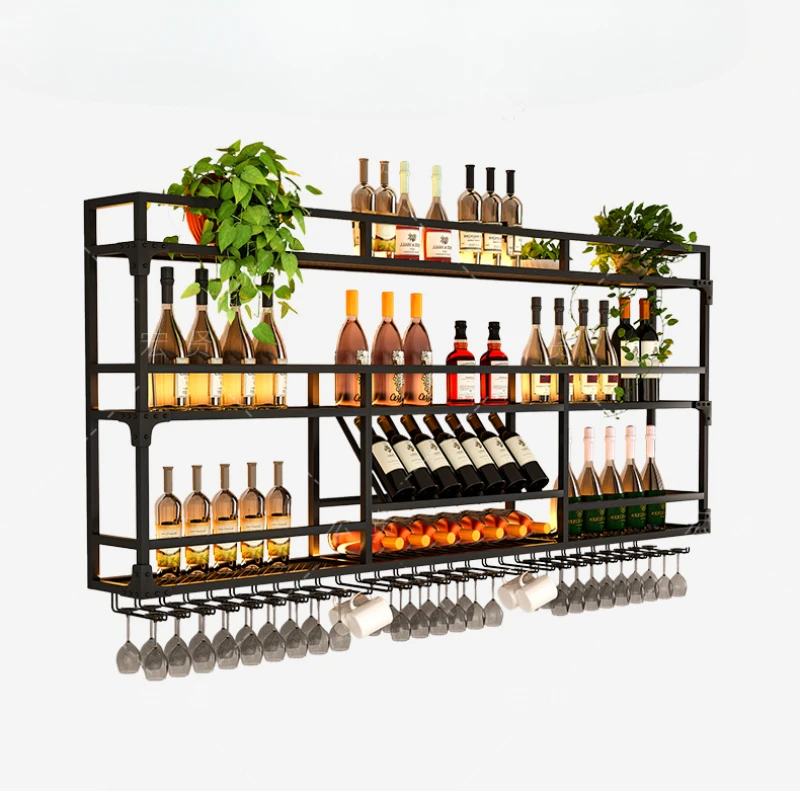 Wall Mount Bar Wine Gold Furniture Drinks Shelves Open Cabinets Alcohol The Living Room Shelf Garden Sets Home Sale Canteen Mini