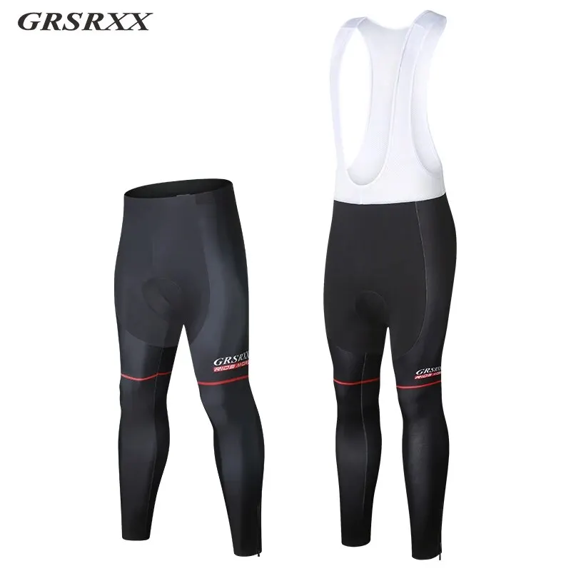 Cycling Pants Fall Winter Fleece Thermal 5D GEL Padded Cycling Tights Men Bib Pants Windproof Bike Long Trousers