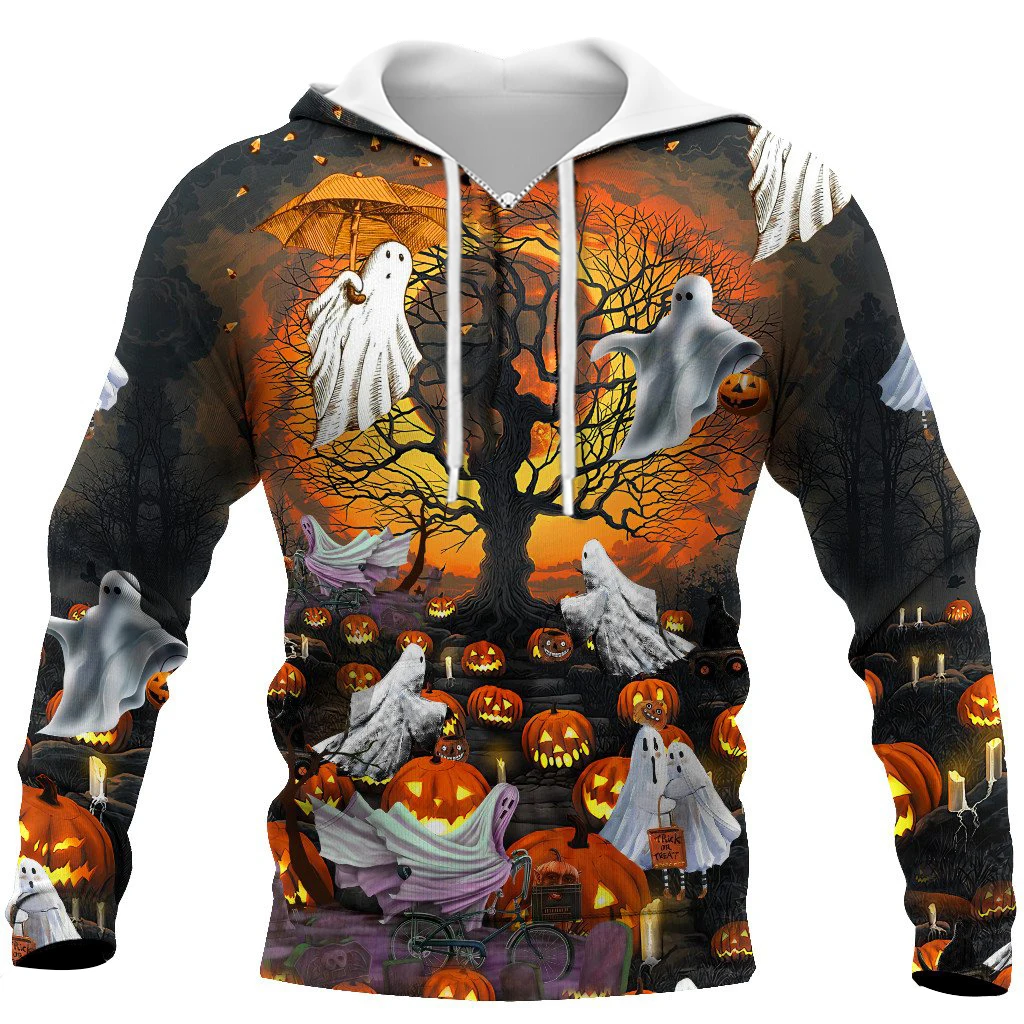 

CLOOCL Halloween Pumpkin Ghost 3D Printed Autumn Men Hoodies Unisex Casual Pullovers Zip Hoodie Streetwear Sudadera Hombre
