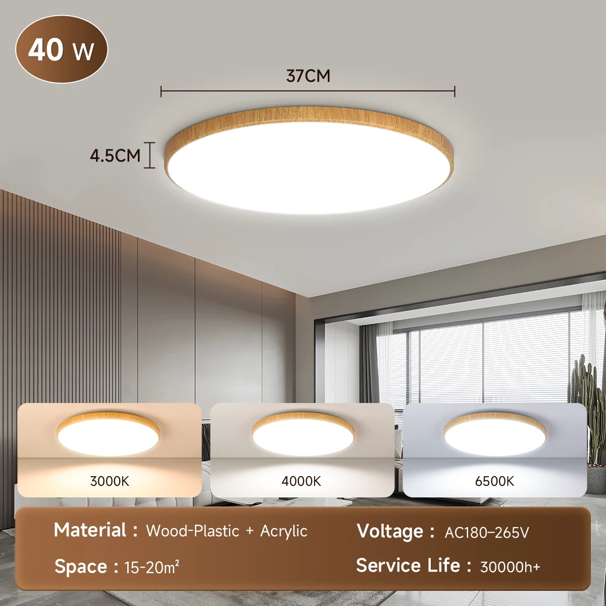ตัวเลือกสินค้า โคมไฟเพดาน LED 220V ประหยัดพลังงาน สำหรับตกแต่งบ้านสไตล์โมเดิร์น