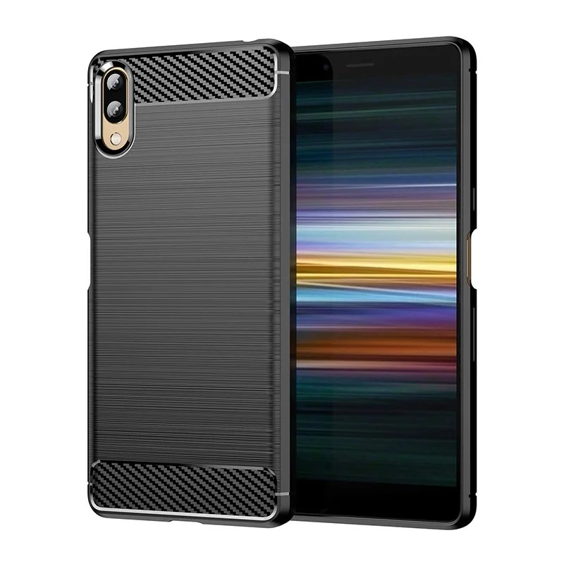 

New Carbon Fiber Case for Sony Xperia L3 Full Protective Phone Cover for SONY Xperia L3 Soft Shockproof Silicone Cases