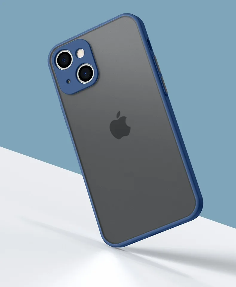 Shockproof Armor Matte Case For iPhone 13 12 Mini 11 Pro Max XR XS X 7 8 Plus SE Luxury Silicone Bumper Clear Hard PC Cover Capa clear iphone 11 Pro Max case
