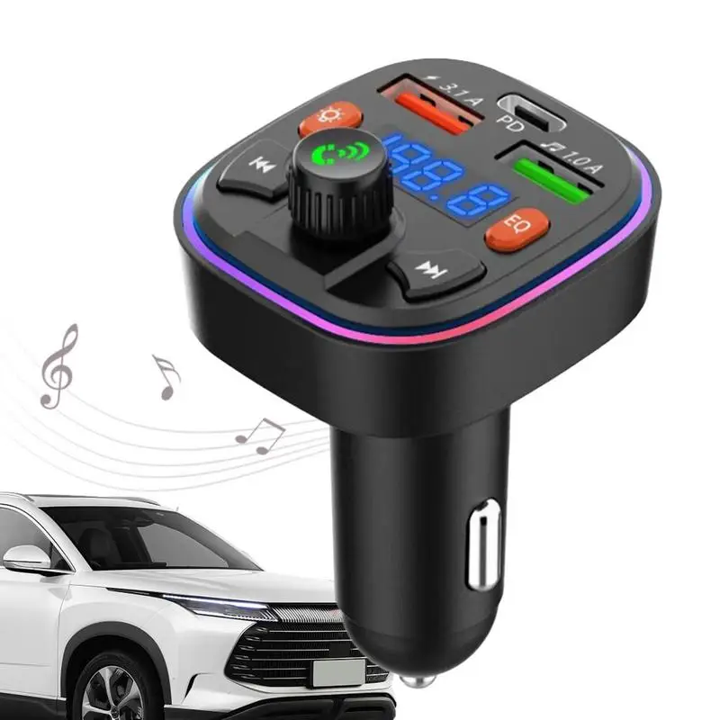 

Car MP3 Player FM Transmitter Fast Charging Wireless Blue Tooth Adapter Hands-Free Call Radio Receiver For Audio Players And All