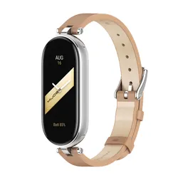 Elegant Metal Wristband for Smart Fitness Tracker (PU Apricot 2)