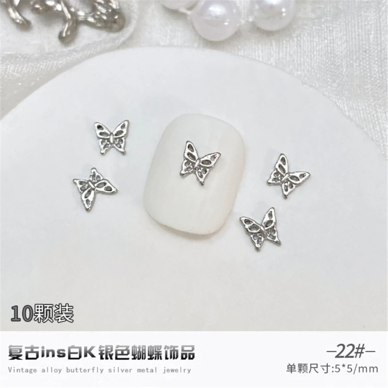 

10Pack 3D Butterfly Alloy Butterfly for Nail Butterfly