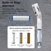 High Pressure Shower Head Water Saving 3 Modes Shower Heads Adjustable One-Key Stop Water Massage Sprayer Bathroom Accessories 6