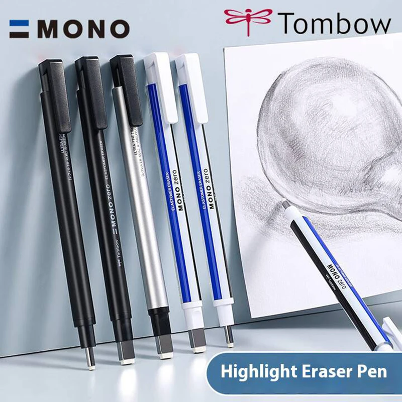 Tombow Precision Refillable Eraser Pen for Artists Japanese Metal Tip 50mm Hard Eraser Core Anti-Break 0.7mm Fixed Lead Supplies 1