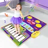 Baby Musical Piano Drum Play Mat 2 in 1 for Kids Toddlers Floor Keyboard Dance Mat with Sounds Baby Toy Music Blanket 1