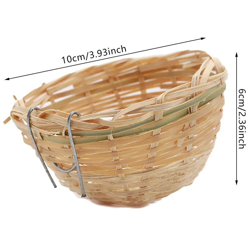 Title 6, Handmade Bamboo Bird Nest Bird Rest Cave Cage H...