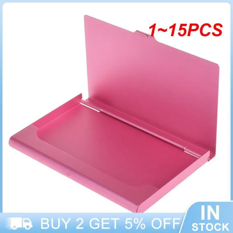 

1~15PCS Geometric Rectangle Credit Card Storage Box Easy To Use Card Holder Flip Card Case A Variety Of Colors Optional Creative