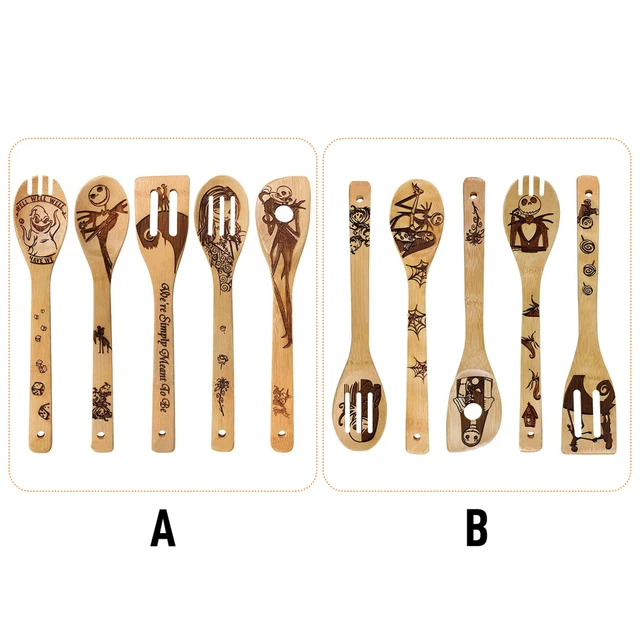 Compra Set di 6 utensili da cucina in legno – Utensili da cucina in bambù  per pentole antiaderenti all'ingrosso