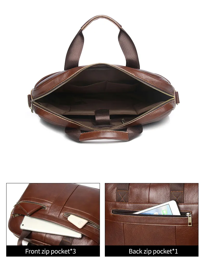 Schlatum Echt leder Aktentaschen hart für Männer 15,6 Zoll Büro Business Computer Tasche Vintage Handtaschen Laptop Aktentasche Taschen – Detail 14